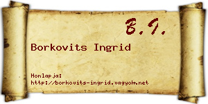 Borkovits Ingrid névjegykártya